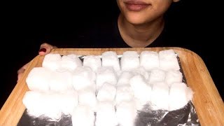 SOFT POWDERY ICE CUBES ASMR ICE EATING [upl. by Amlev]