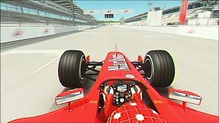 F2002 Michael Schumacher Onboard Lap At Indianápolis  assettocorsa [upl. by Crescantia]