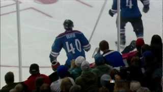 Mark Olver waylays Vladimir Tarasenko Feb 20 2013 St Louis Blues vs Colorado Avalanche NHL Hockey [upl. by Nauqahs]