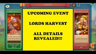 Lords Mobile  LORDS HARVEST  Upcoming 11 day event  All details revealed [upl. by Rebme]