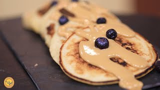 Pancakes au beurre de cacahètes  بانكيك مع زبدة الكاكوية [upl. by Eniretac]