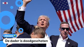 Man probeert Trump neer te schieten en raakt zijn oor [upl. by Aliahkim]