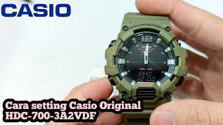 Cara setting Casio HDC7003A2VDF Original PecintaArloji [upl. by Ytsirt]