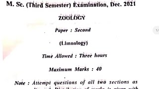 Msc zoology 3rd sem 2nd question paper [upl. by Ori]