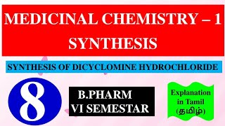 SYNTHESIS OF DICYCLOMINE HYDROCHLORIDE  MEDICINAL CHEMISTRY  1  B PHARM 4TH SEMESTER [upl. by Isewk694]