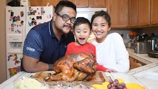 TURKEY INASAL HOW TO COOK AND PREPARE A THANKSGIVING TURKEY MEAL FILIPINOAMERICAN STYLE [upl. by Ehrlich]