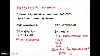 ESPRESSIONI LETTERALI [upl. by Philipines]