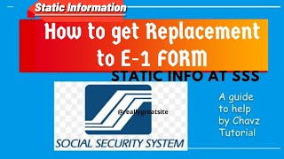 STATIC INFORMATION E1 Record SSS 2023 Paano kumuha ng SSS E1 FORM Requirements for Employment [upl. by Claude]