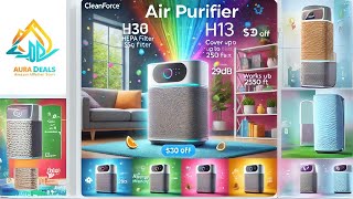 CleanForce Air Purifier for Large Rooms  H13 HEPA Cleaner with Alexa 2550 sq ft Coverage [upl. by Starkey]