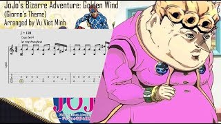 TAB Giornos Theme  Guitar  JoJos Bizarre Adventure Golden Wind OST [upl. by Shanney984]