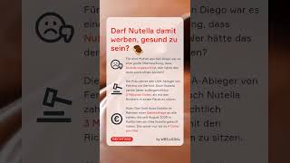 Überraschung Nutella ist ungesund 😱​ Kann man deswegen klagen  WBSLEGAL shorts [upl. by Mylander]