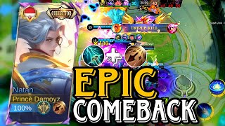 COMBO NATAN INSPIRE  SKY PIERCER  EPIC COMEBACK  GAMEPLAY NATAN  Mobile Legend BangBang [upl. by Vitia]