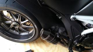 2015 Ducati Diavel Carbon exhaust install [upl. by Goddord119]