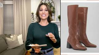 Vince Camuto Leather or Suede Heeled Tall Shaft Boot  Sangeti on QVC [upl. by Suertemed]