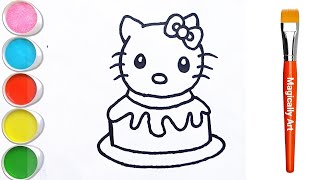 Baby and Kitty Drawing Painting Coloring for Kids and Toddlers  Easy Drawing 122 [upl. by Derian]