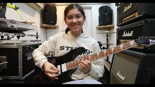 Stratosphere  Stratovarius Guitar Cover By 13 Year Old Amelia [upl. by Laurentia978]