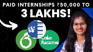 ₹50000 to 300000 STIPEND Internship opportunities 🔥Top MNCs Hiring  Tech amp NonTech Internships [upl. by Bates]