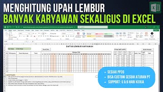 Menghitung Upah Lembur Banyak Karyawan Sekaligus di Excel [upl. by Jonina]