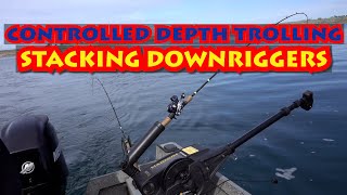 Controlled Depth Trolling for Trout Toplining amp Setback Stacking Downriggers [upl. by Westlund]