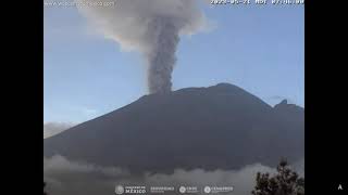 May 21 2023  Eruption Column  Popocatepetl Volcano Mexico  0745 MDT  RealTime [upl. by Svend]