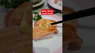 MENU DINNERGENKI SUSHI food wulan streetfoodfoodclips shortsvideo foodshorts genkisushimenu [upl. by Aramahs]