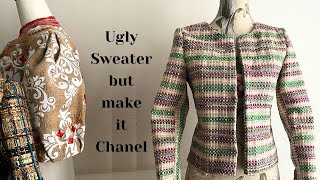 I Made an Ugly Sweater Chanel Jacket [upl. by Boehike921]