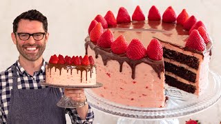 The MOST AMAZING Chocolate Strawberry Cake Recipe Ever [upl. by Ellenoj]