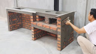 Building a wood stove from red bricks is amazing [upl. by Brebner]