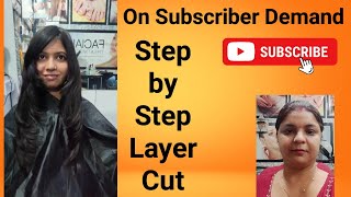 Layer cutting step by step feather Cut kaise kare feather cutting for long hair hairstyles video [upl. by Norra]