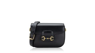 Gucci Textured Calfskin Web Horsebit 1955 Mini Shoulder Bag Black [upl. by Sharia738]