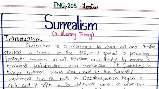 Surrealism  Literary theory ENG205 literature 4thsemester punjabuniversity pu [upl. by Hinson]