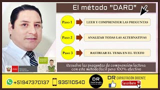 EL MÉTODO DARO PARA RESOLVER PREGUNTAS DE COMPRENSIÓN LECTORA [upl. by Blackburn401]