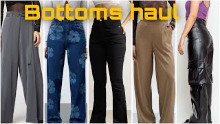 Bottoms haul I Korean pants I Leather pants I Denims I Trousers I Freakins I Myntra Haul [upl. by Enad]