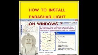 how to install parashara light on windows 7win8 [upl. by Valenba]