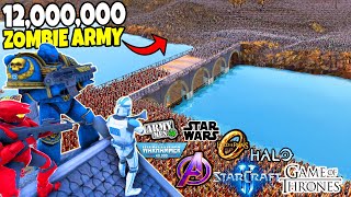 Can All FANTASY ARMIES Hold BRIDGE vs 12000000 ZOMBIE INVASION  UEBS 2 Best Mods [upl. by Atiuqes]