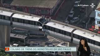 Linha 15Prata do monotrilho em São Paulo é paralisada após trens colidirem [upl. by Stanley]