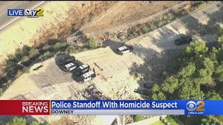 Police standoff with homicide suspect in Downey [upl. by Larkin]