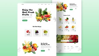 Responsive Website Using HTML CSS amp JavaScript  Fruit Website [upl. by Ttesil]