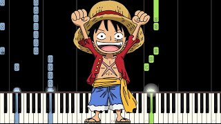 One Piece  Overtaken Piano Tutorial Synthesia [upl. by Camarata942]