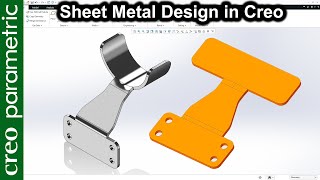 Shaft holder  Sheet metal design in Creo Parametric [upl. by Adaiha]