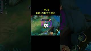 ARGUS BEST BRO EZ 1 VS 3 HERO 🤫 ARGUS MLBB mobilelegends Shorts [upl. by Encratia94]