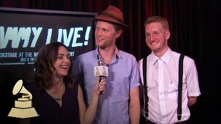 The Lumineers backstage at quotThe GRAMMY Nominations Concert Livequot  GRAMMYs [upl. by Aehtla43]