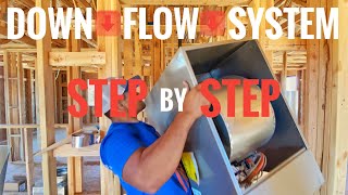 HVAC INSTALL Step by Step  DOWN FLOW SYSTEM [upl. by Sirad]