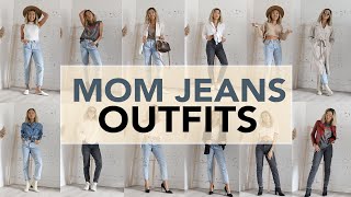 MOM JEANS Outfit Ideas  How To Style [upl. by Haem]