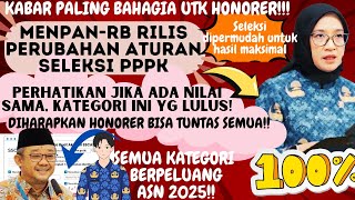 🔴KABAR BAHAGIA❗MENPAN RB RILIS PERUBAHAN ATURAN SELEKSI PPPK❗JIKA ADA SKOR SAMA❓TETAP AMAN❗CEK SKRG❗ [upl. by Aihtak]