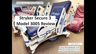 Stryker Secure 3 Model 3005 Hospital Bed Overview [upl. by Grodin320]