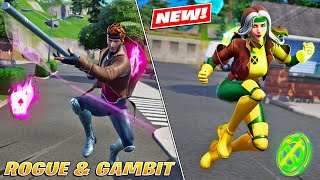 Rogue and Gambit Skin with Gear BundleLeBeau’s Bo Pickaxe Gameplay Fortnite [upl. by Lorry]