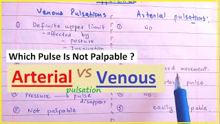 Which Pulse Is Not Palpable   Arterial Vs Venous Pulsation [upl. by Einaj]