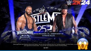 WWE 2K24  Bron Breakker vs The Undertaker Gameplay  Extreme Rules Match at WrestleMania [upl. by Etnuhs]