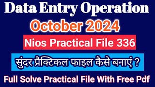 NIOS Class 12 Data Entry Operations Practical File Explained  NIOS 336 Practical File Solution [upl. by Ahsemot]